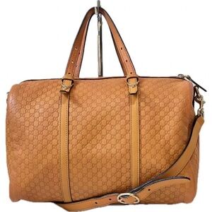 Gucci  Orange Leather Travel Bag